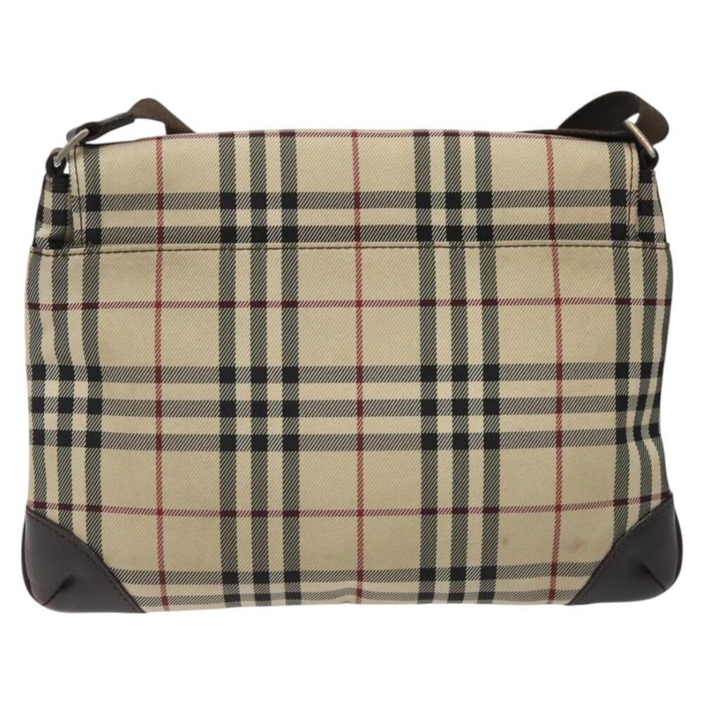 BURBERRY Nova Check Shoulder Bag Canvas Beige Auth KD198 - Picture 3 of 16